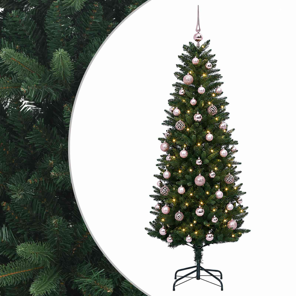 vidaXL Artificial Christmas Tree with Bauble 150 cm 150 LEDs
