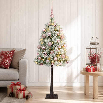 vidaXL Artificial Hinged Christmas Tree with Baubles 120 cm 150 LEDs
