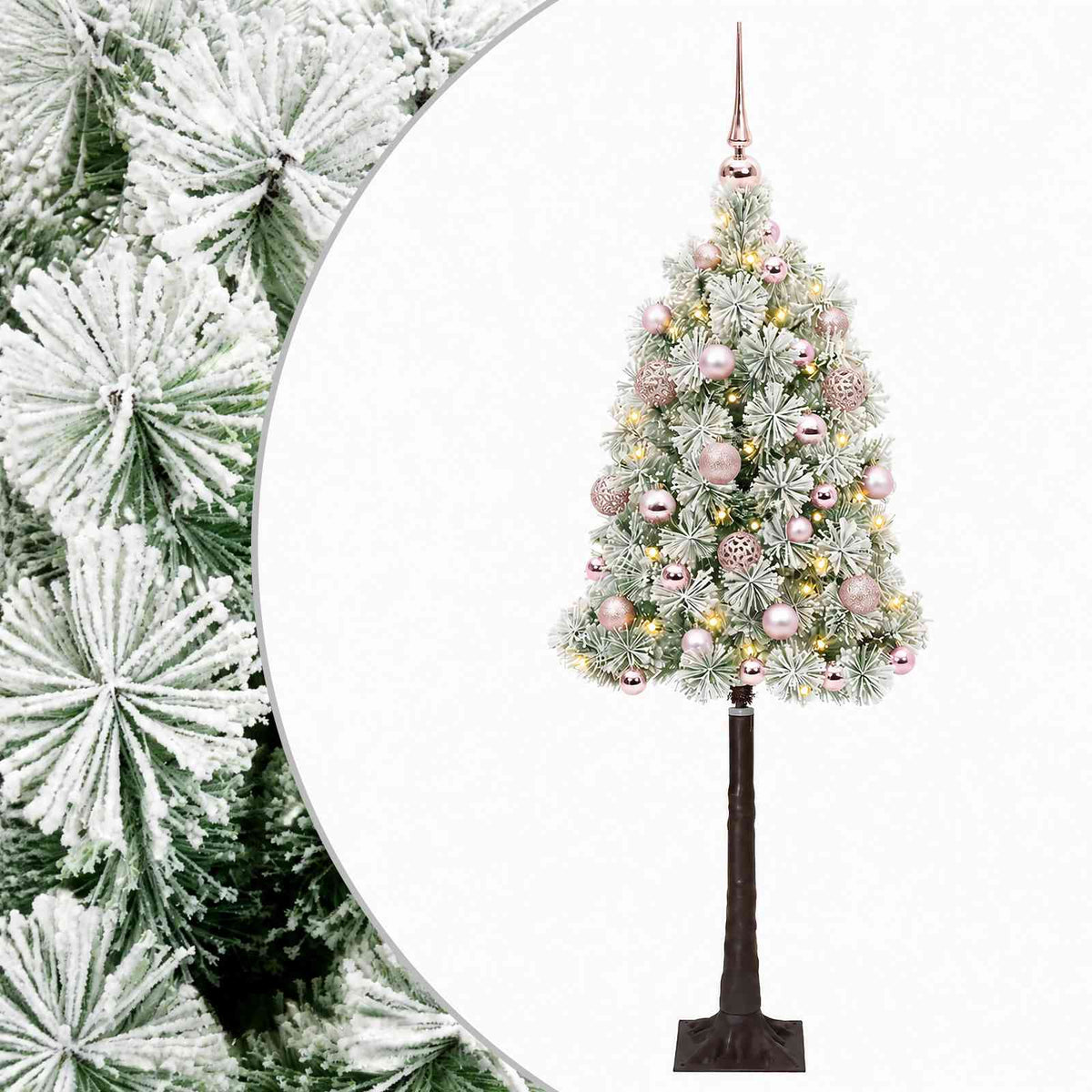 vidaXL Artificial Hinged Christmas Tree with Baubles 120 cm 150 LEDs