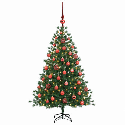vidaXL Artificial Christmas Tree with Bauble 120 cm 150 LEDs