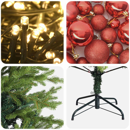 vidaXL Artificial Christmas Tree with Bauble 150 cm 150 LEDs