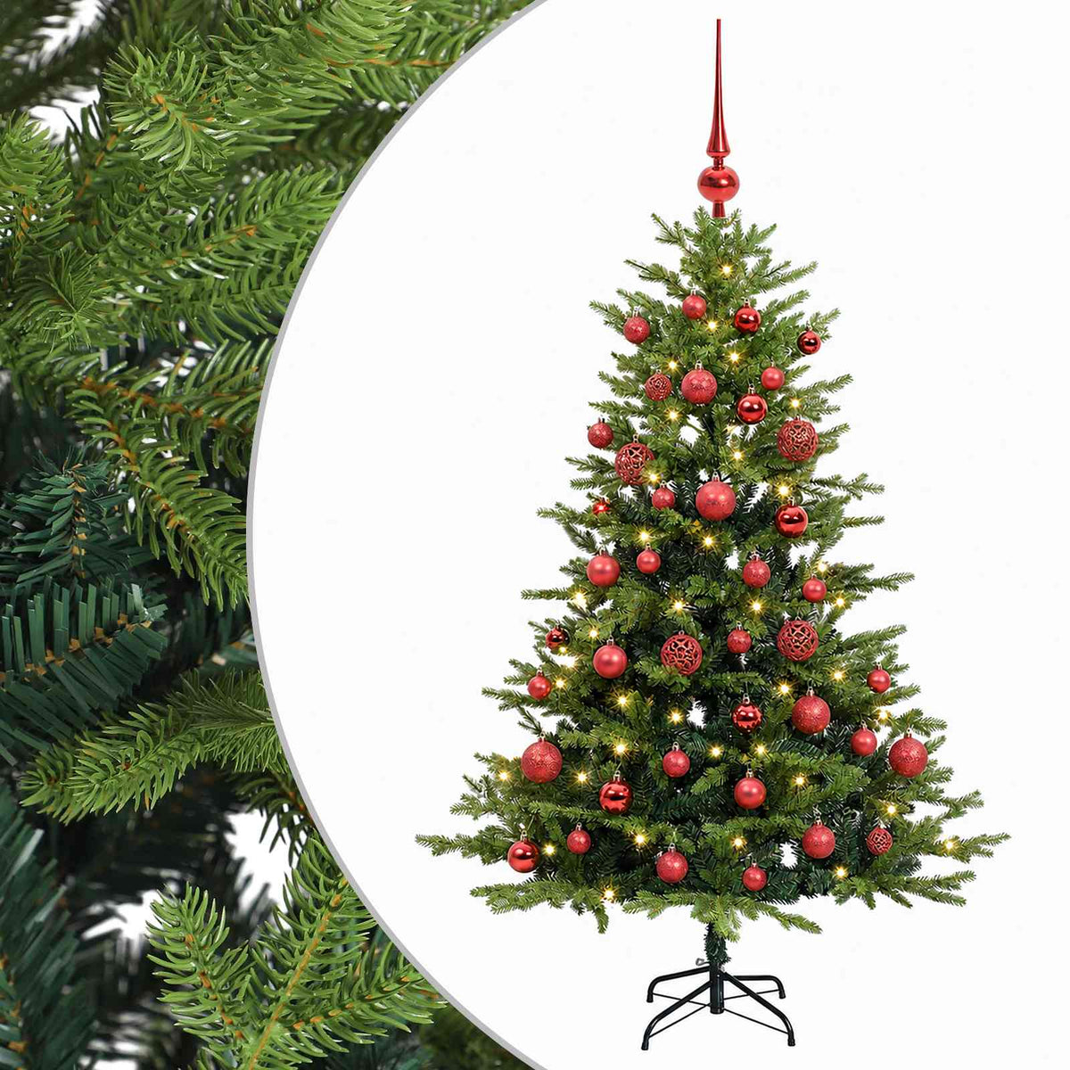 vidaXL Artificial Christmas Tree with Bauble 150 cm 150 LEDs