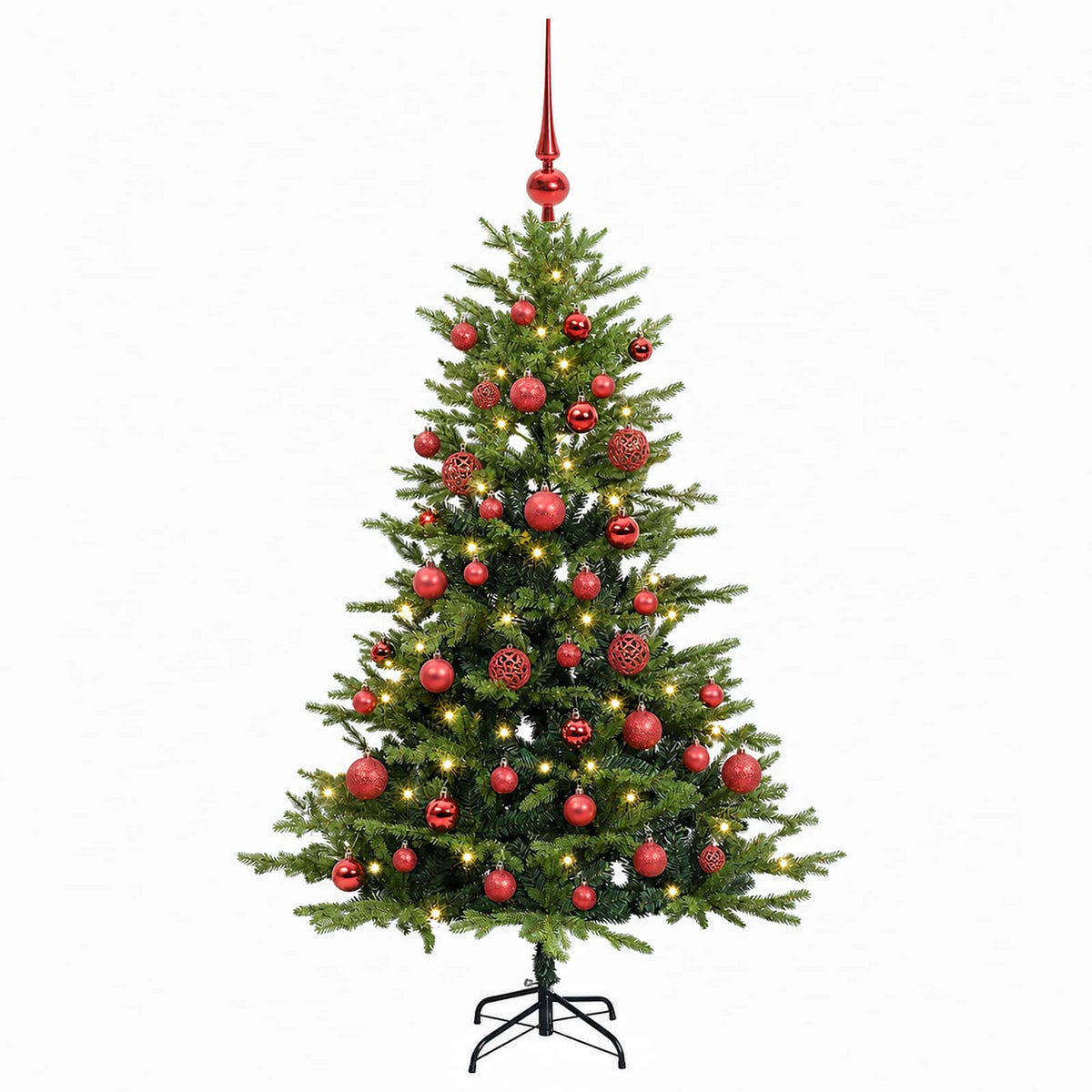 vidaXL Artificial Christmas Tree with Bauble 150 cm 150 LEDs