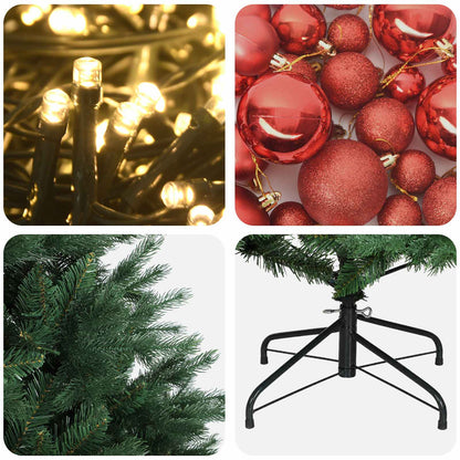 vidaXL Artificial Christmas Tree with Bauble 120 cm 150 LEDs