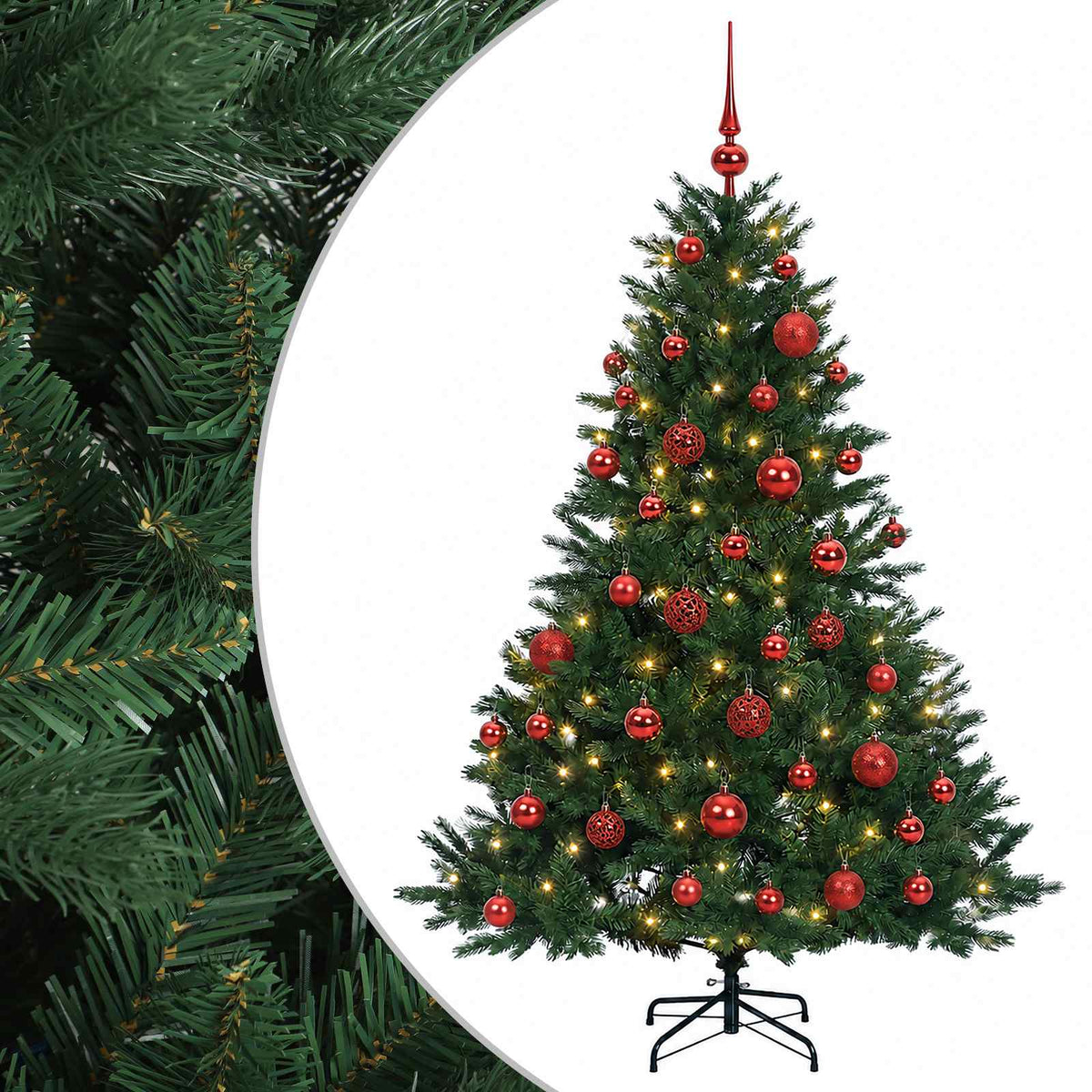 vidaXL Artificial Christmas Tree with Bauble 120 cm 150 LEDs