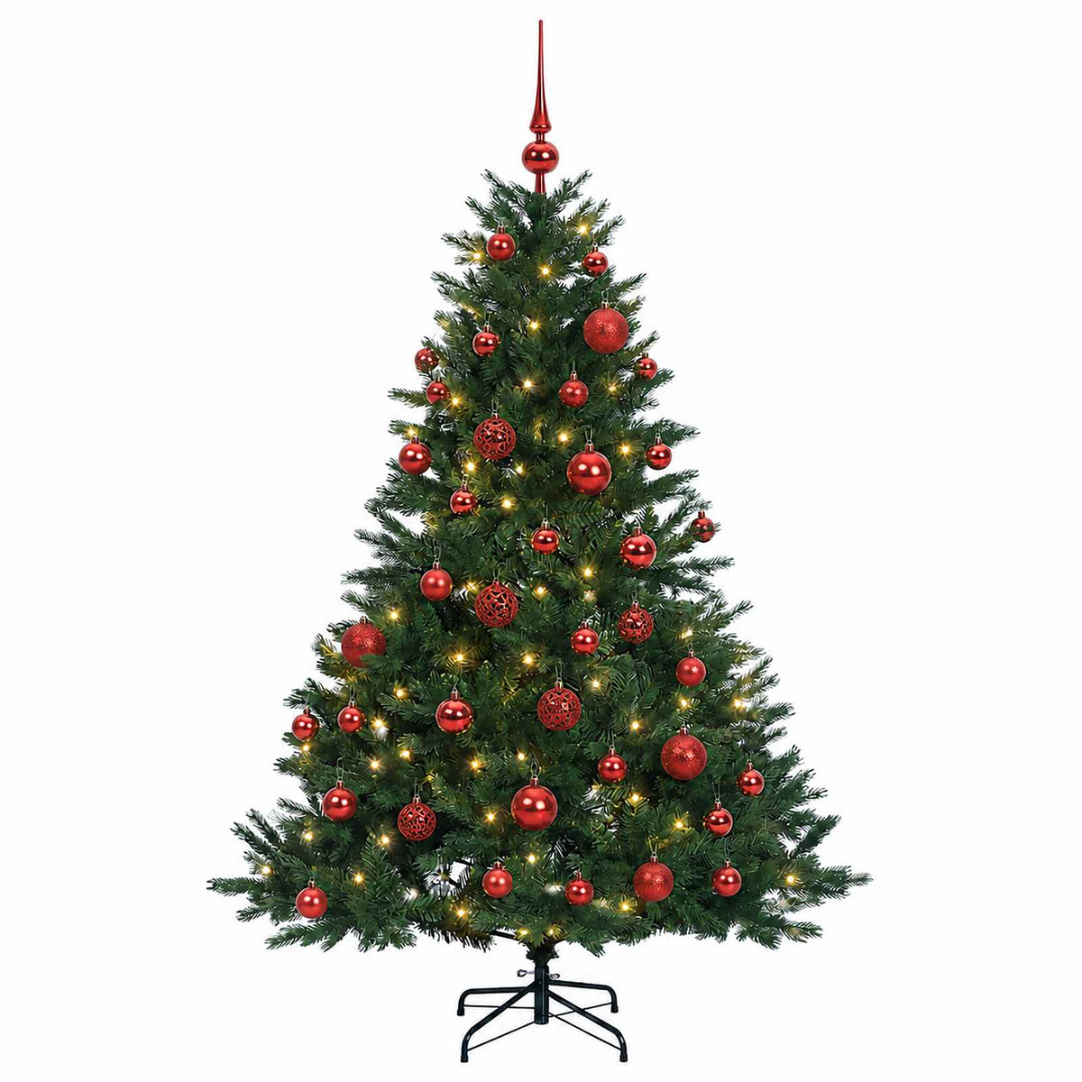 vidaXL Artificial Christmas Tree with Bauble 120 cm 150 LEDs