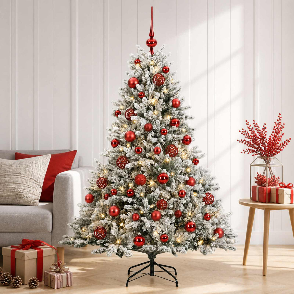 vidaXL Artificial Christmas Tree with Bauble 120 cm 150 LEDs