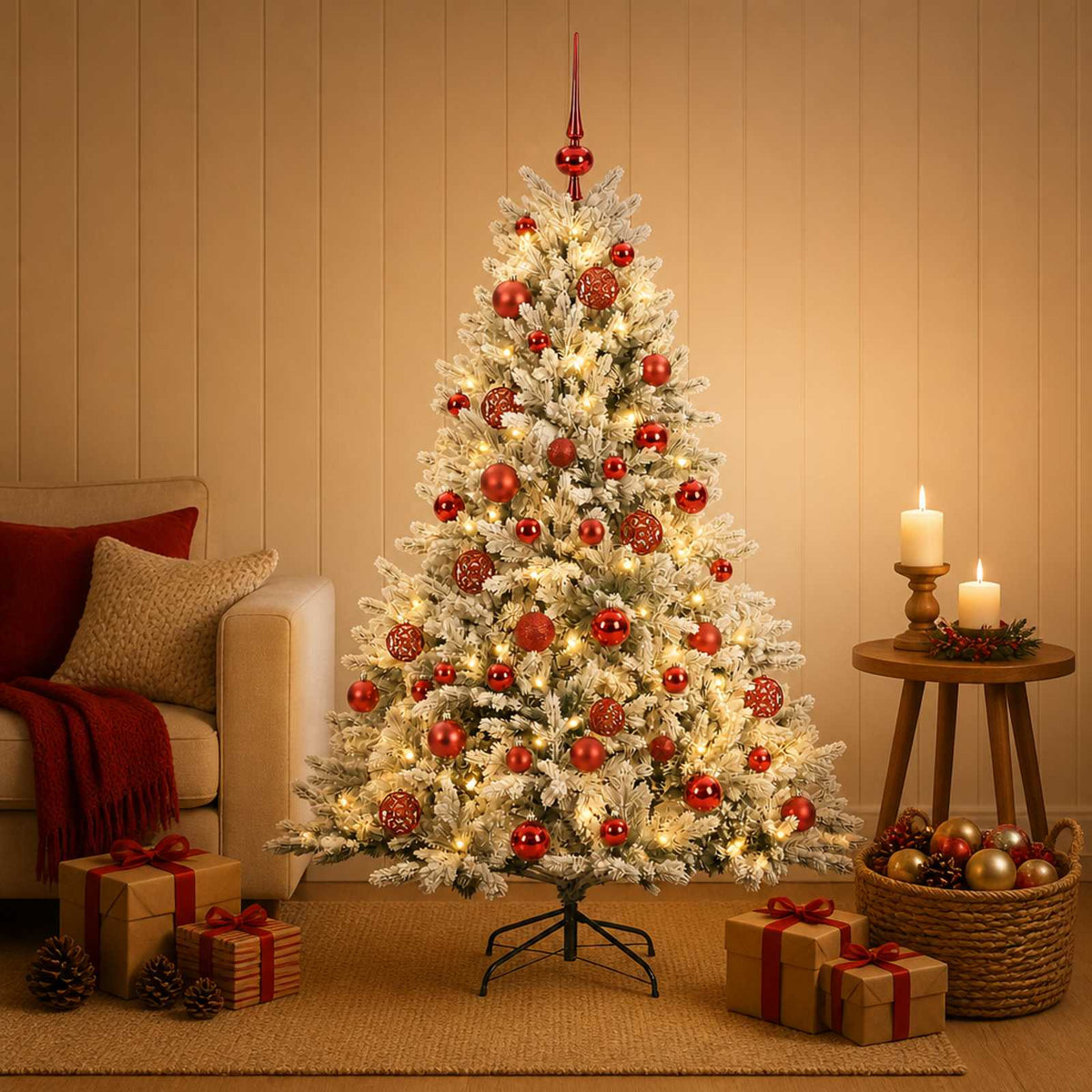 vidaXL Artificial Christmas Tree with Bauble 150 cm 150 LEDs