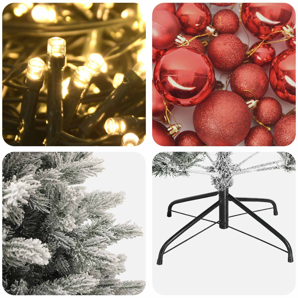vidaXL Artificial Christmas Tree with Bauble 150 cm 150 LEDs