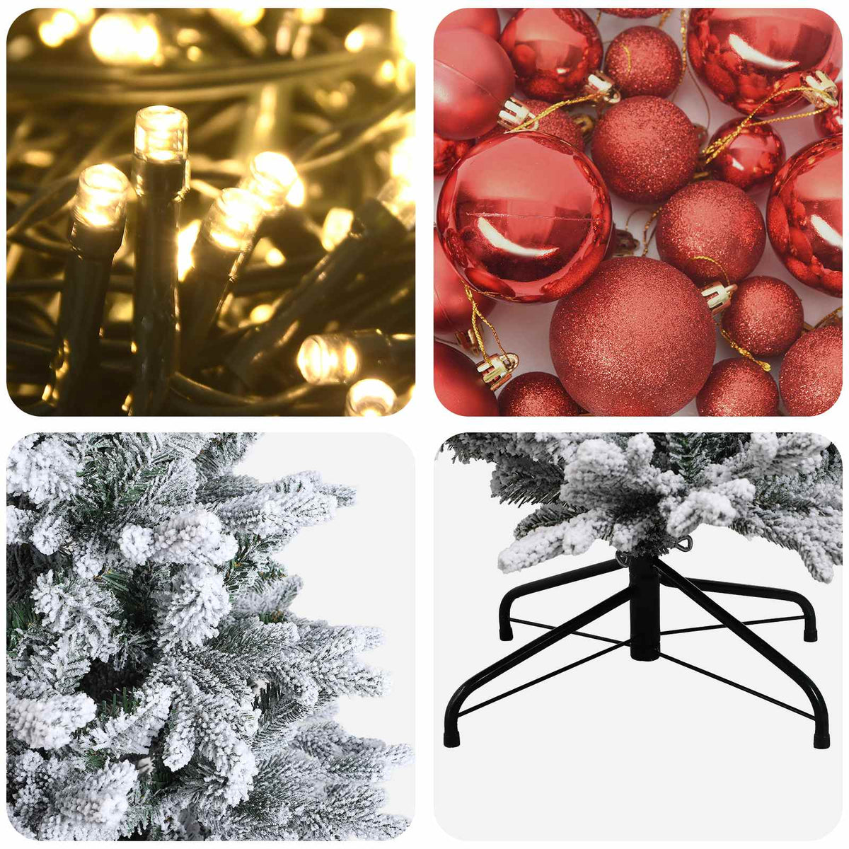 vidaXL Artificial Christmas Tree with Bauble 120 cm 150 LEDs