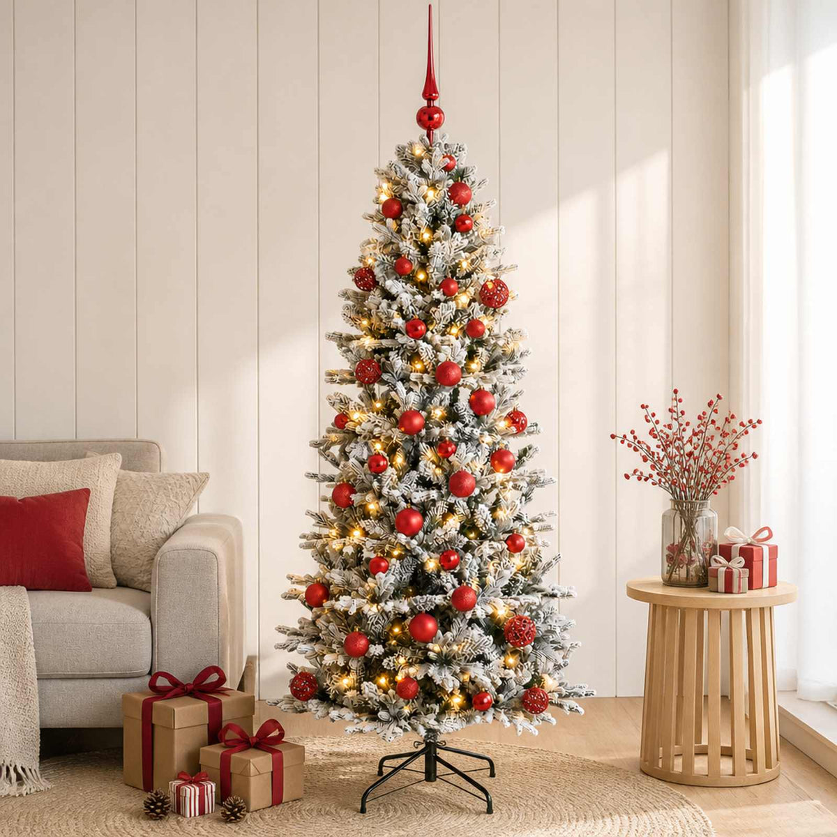vidaXL Artificial Christmas Tree with Bauble 120 cm 150 LEDs