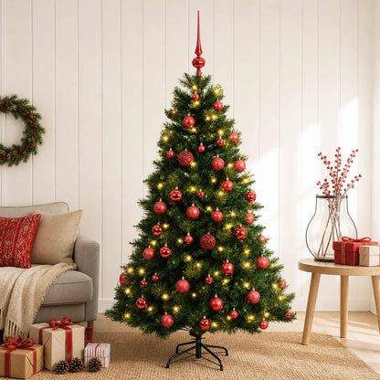 vidaXL Artificial Christmas Tree with Bauble 150 cm 150 LEDs