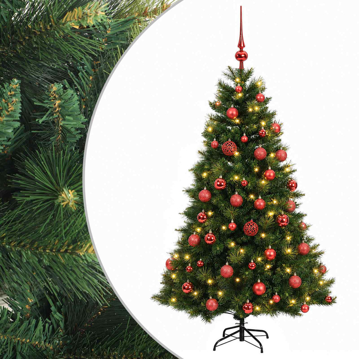 vidaXL Artificial Christmas Tree with Bauble 150 cm 150 LEDs