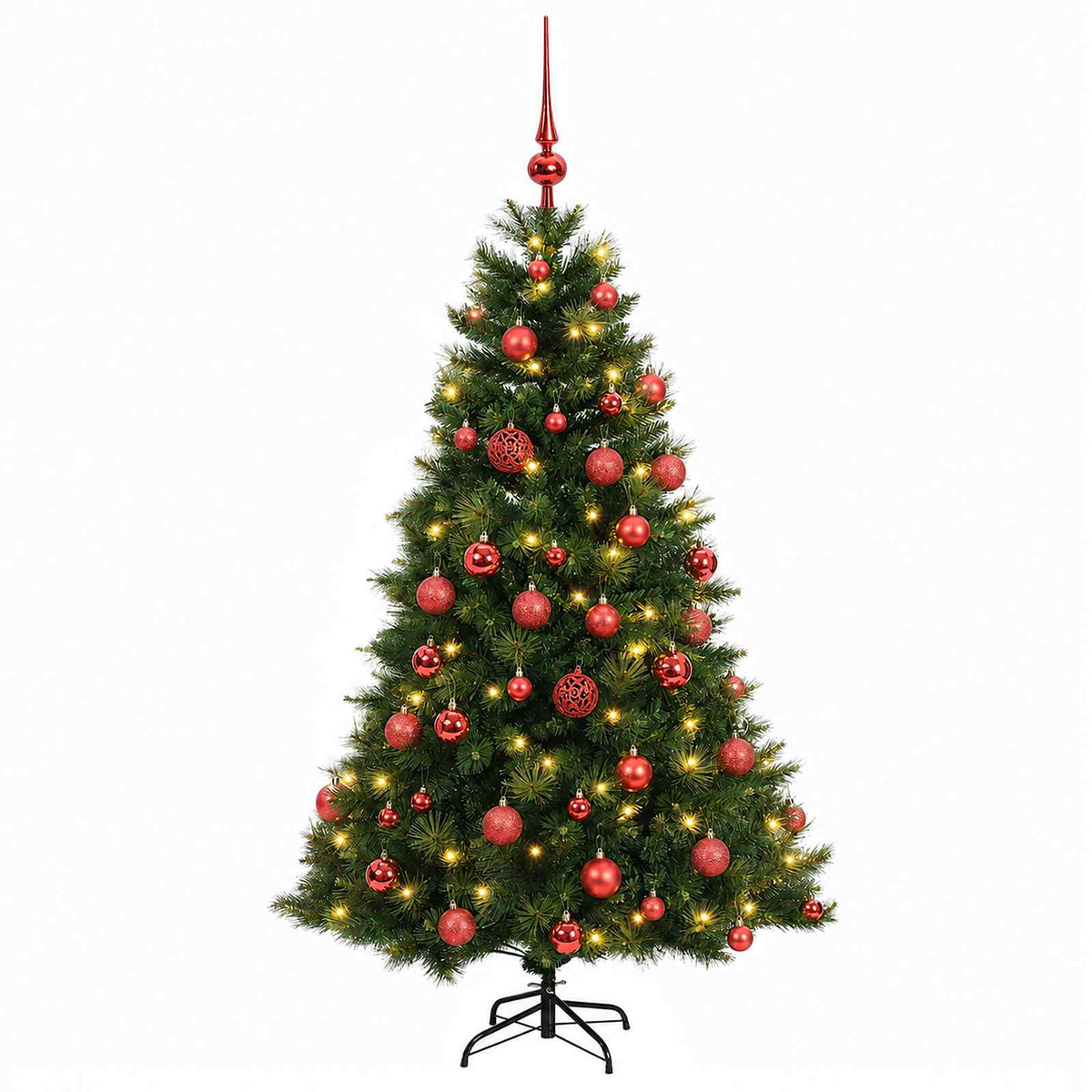 vidaXL Artificial Christmas Tree with Bauble 150 cm 150 LEDs