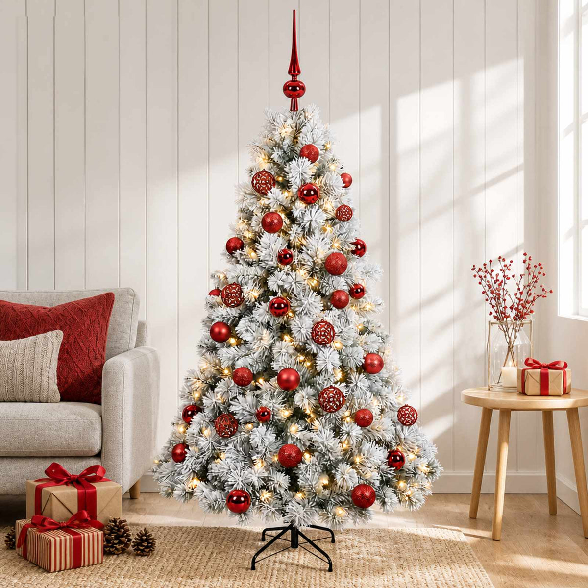 vidaXL Artificial Christmas Tree with Bauble 120 cm 150 LEDs