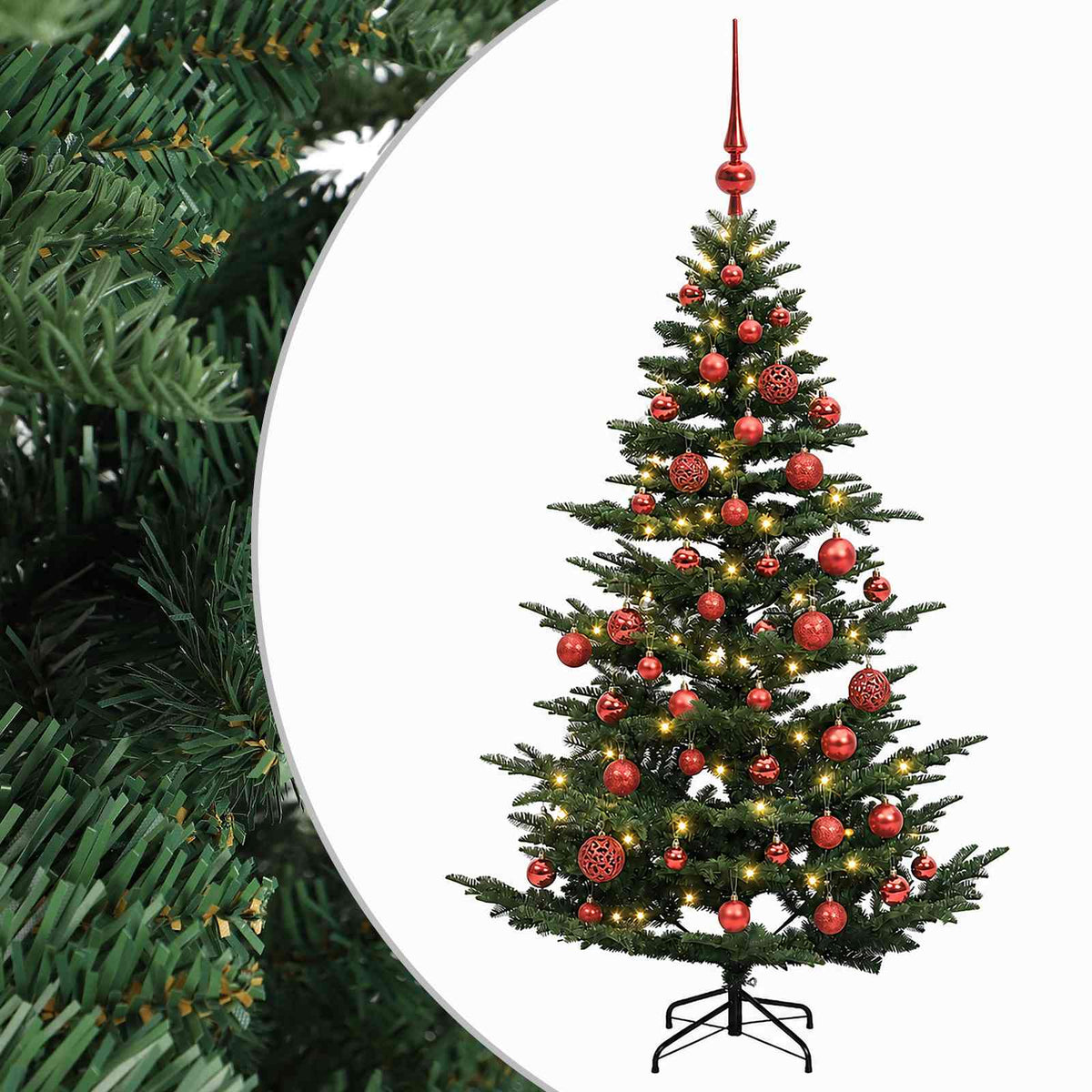 vidaXL Artificial Christmas Tree with Bauble 120 cm 150 LEDs