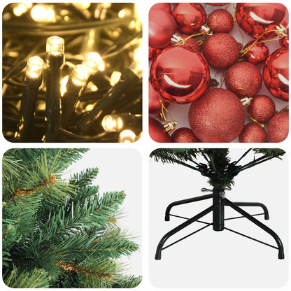 vidaXL Artificial Christmas Tree with Bauble 120 cm 150 LEDs