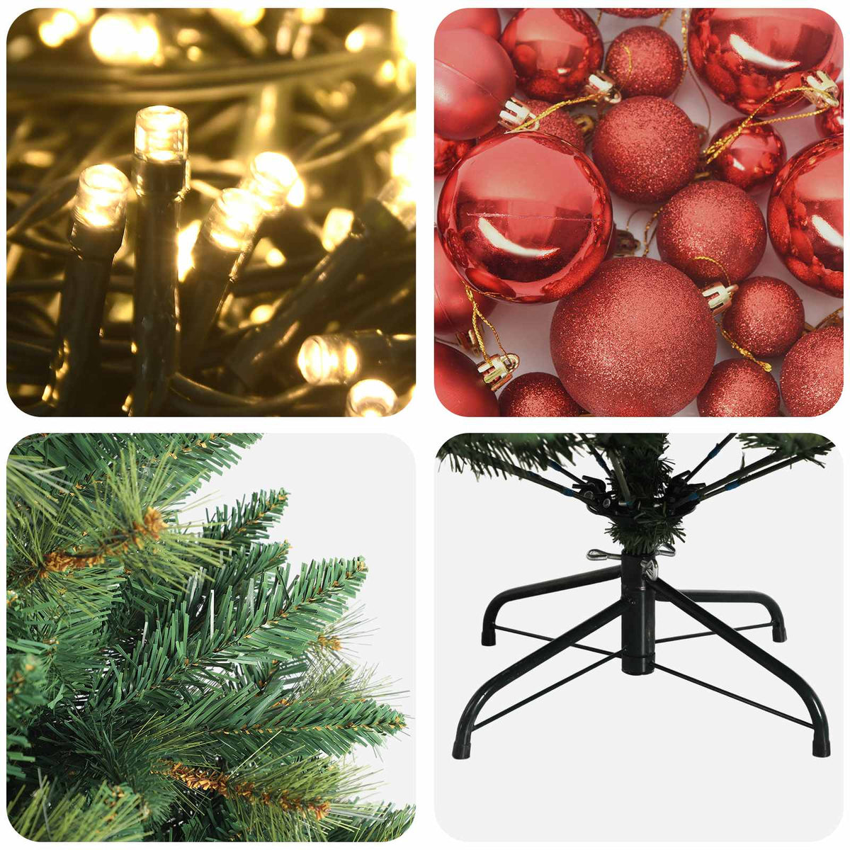 vidaXL Artificial Christmas Tree with Bauble 150 cm 150 LEDs