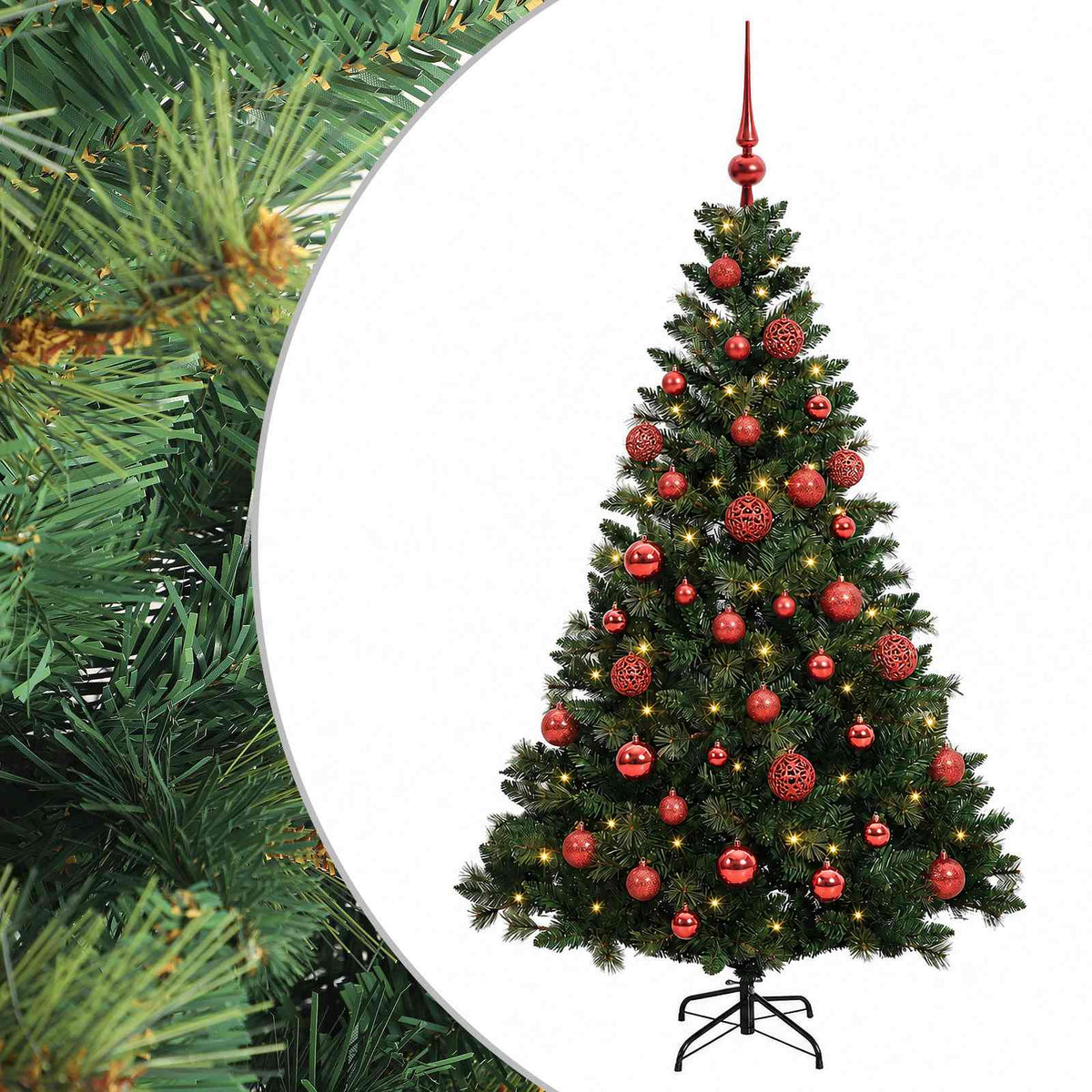 vidaXL Artificial Christmas Tree with Bauble 150 cm 150 LEDs