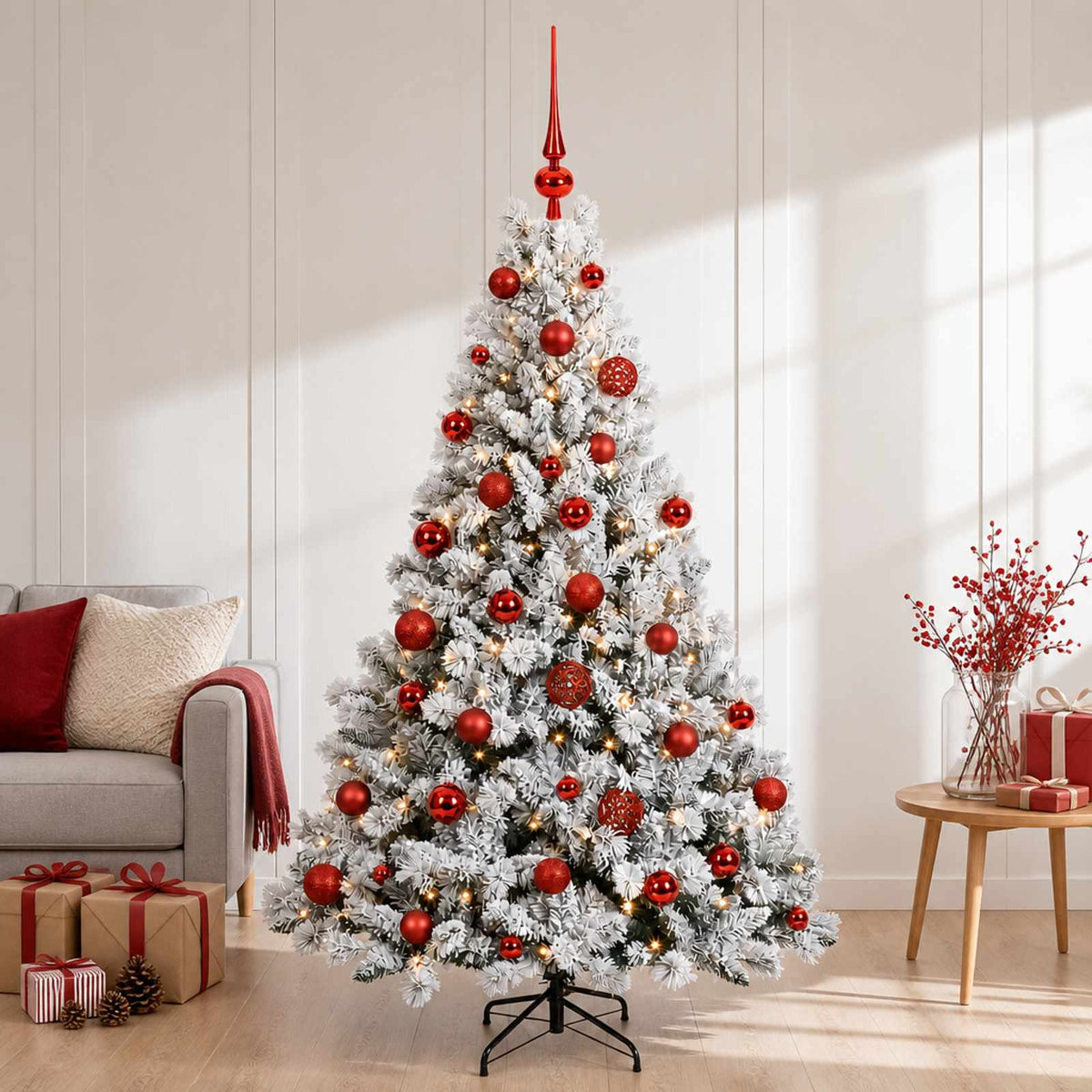 vidaXL Artificial Christmas Tree with Bauble 120 cm 150 LEDs