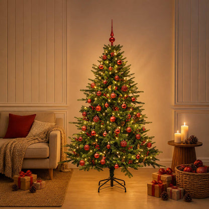 vidaXL Artificial Christmas Tree with Bauble 150 cm 150 LEDs