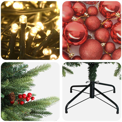 vidaXL Artificial Christmas Tree with Bauble 150 cm 150 LEDs