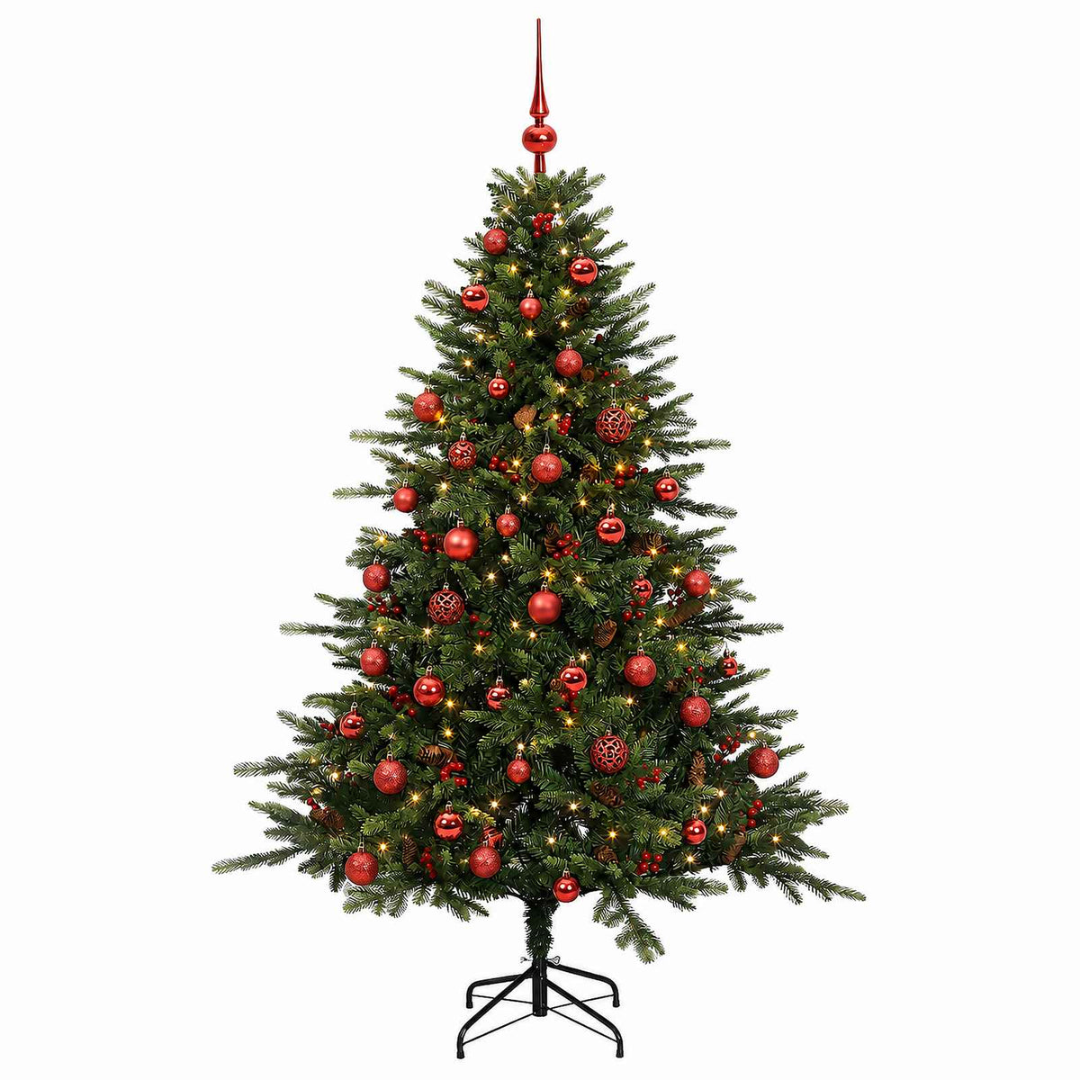 vidaXL Artificial Christmas Tree with Bauble 150 cm 150 LEDs