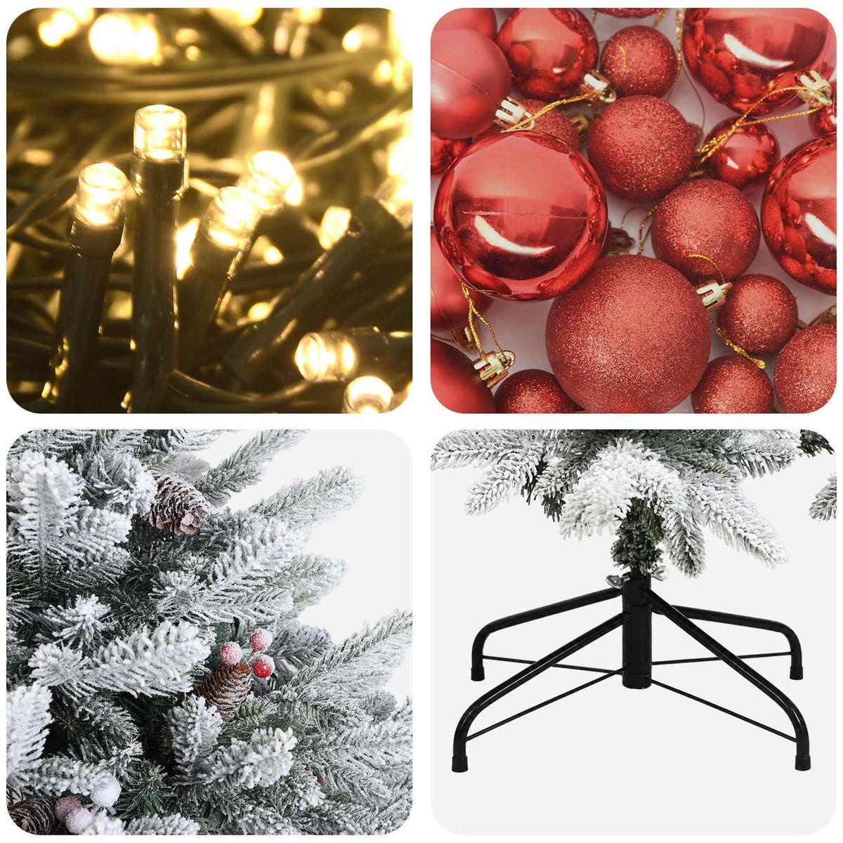 vidaXL Artificial Christmas Tree with Bauble 120 cm 150 LEDs