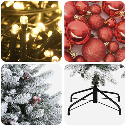 vidaXL Artificial Christmas Tree with Bauble 120 cm 150 LEDs