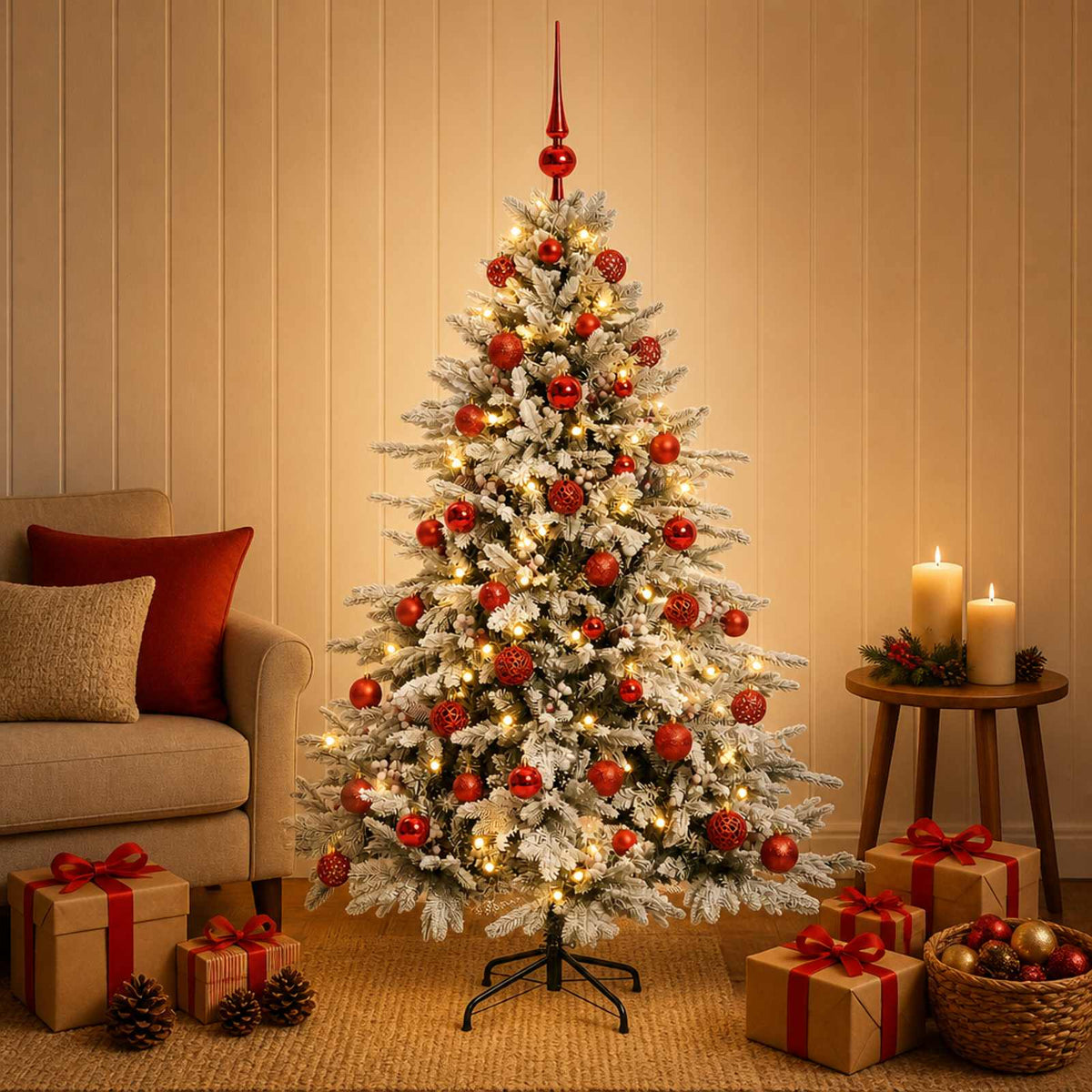 vidaXL Artificial Christmas Tree with Bauble 150 cm 150 LEDs