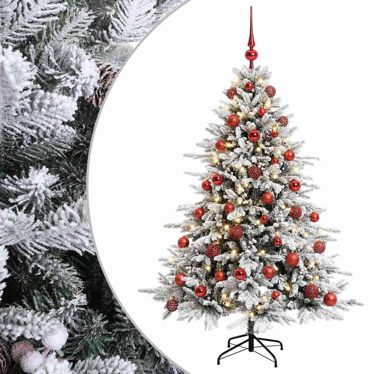 vidaXL Artificial Christmas Tree with Bauble 150 cm 150 LEDs