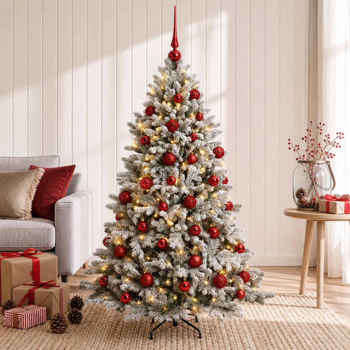 vidaXL Artificial Christmas Tree with Bauble 150 cm 150 LEDs