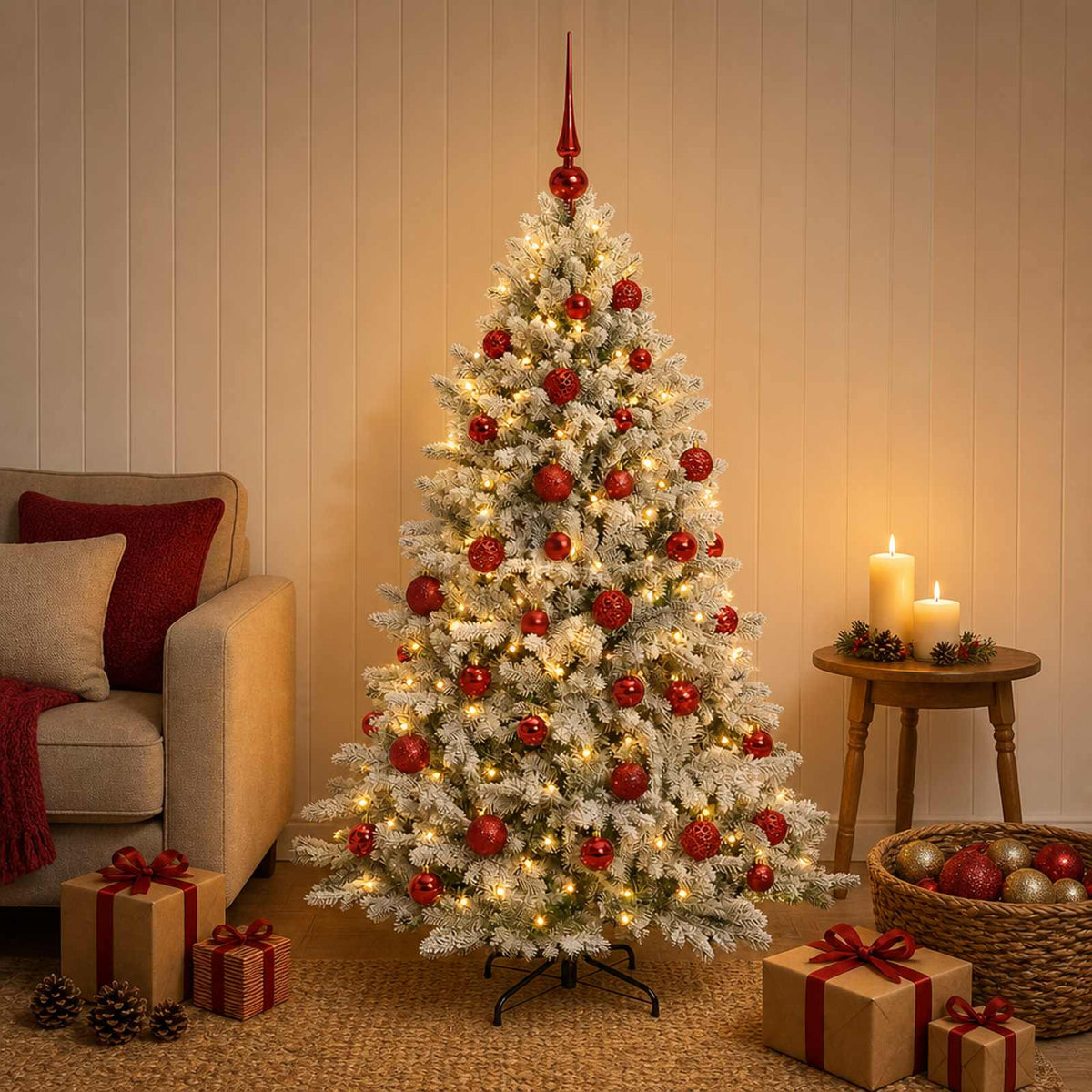 vidaXL Artificial Christmas Tree with Bauble 150 cm 150 LEDs
