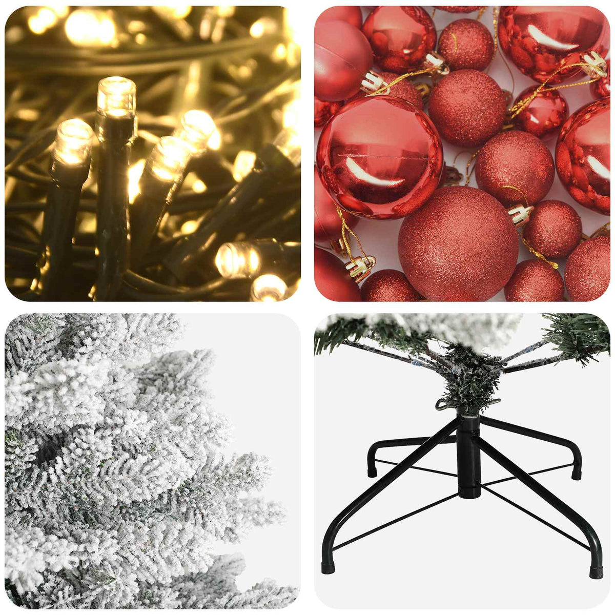 vidaXL Artificial Christmas Tree with Bauble 150 cm 150 LEDs