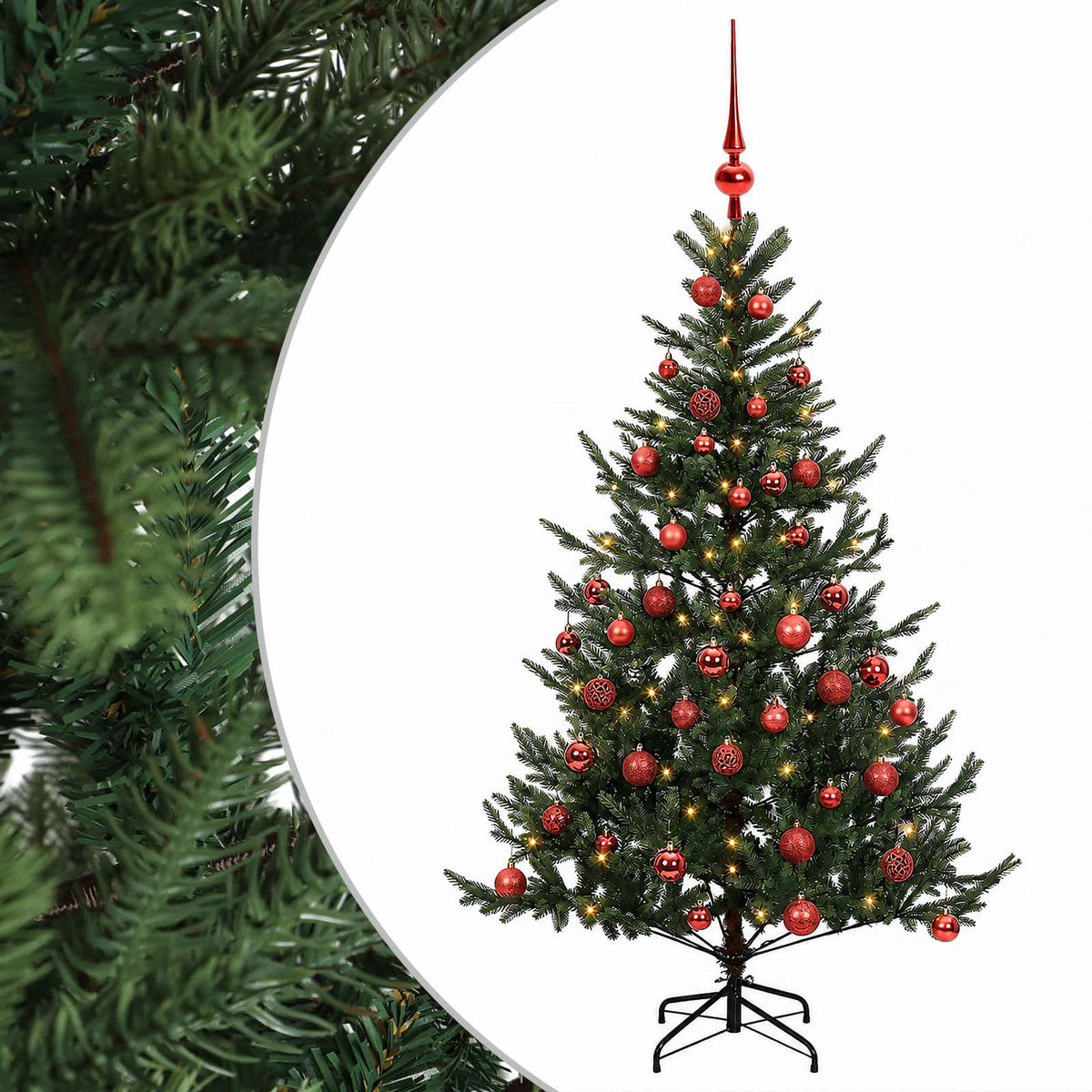 vidaXL Artificial Christmas Tree with Bauble 150 cm 150 LEDs