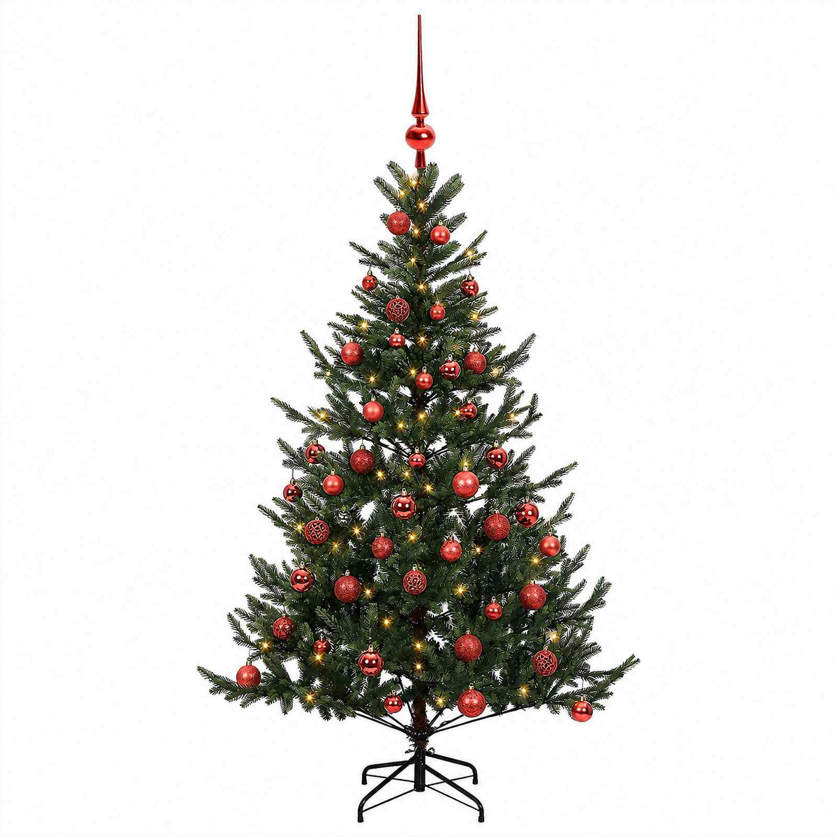 vidaXL Artificial Christmas Tree with Bauble 150 cm 150 LEDs