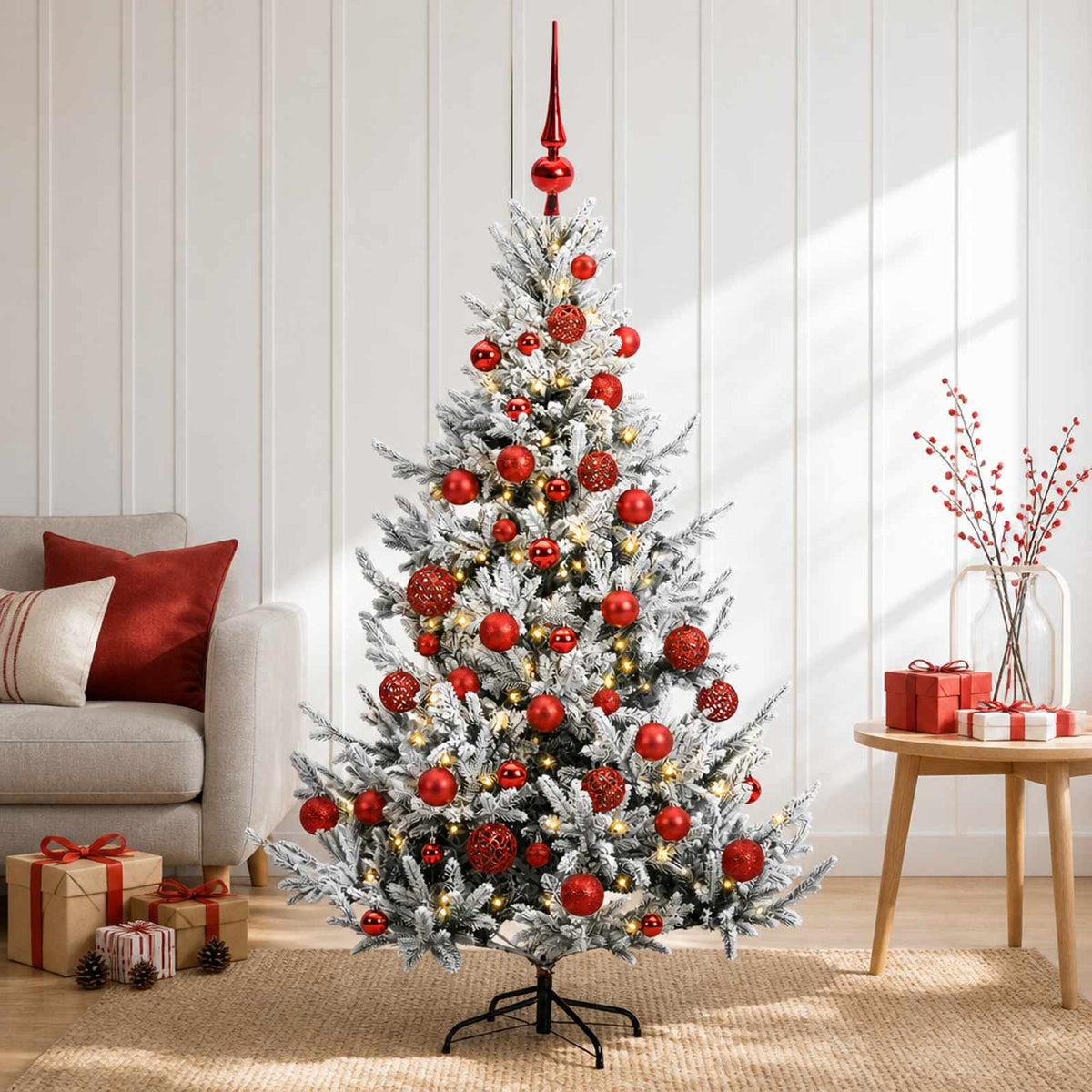 vidaXL Artificial Christmas Tree with Bauble 150 cm 150 LEDs