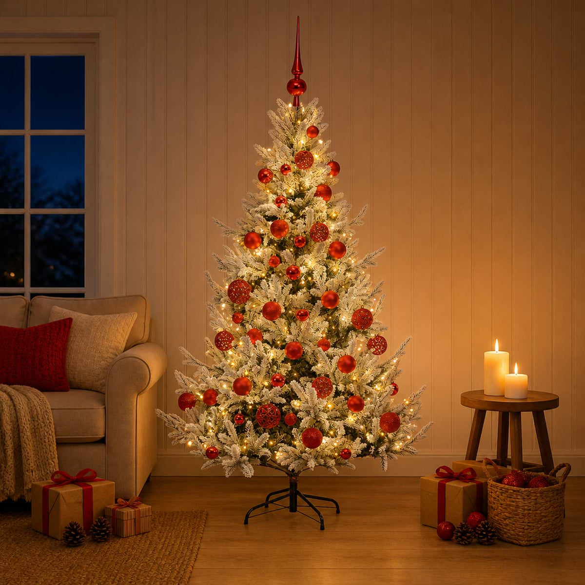 vidaXL Artificial Christmas Tree with Bauble 150 cm 150 LEDs