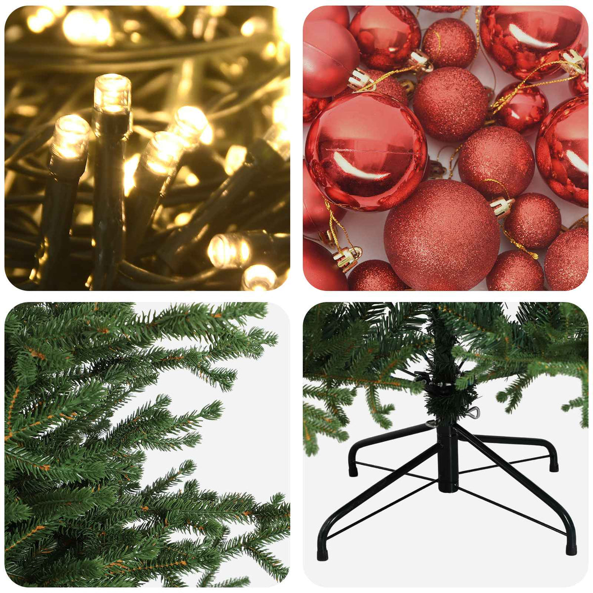 vidaXL Artificial Christmas Tree with Bauble 150 cm 150 LEDs