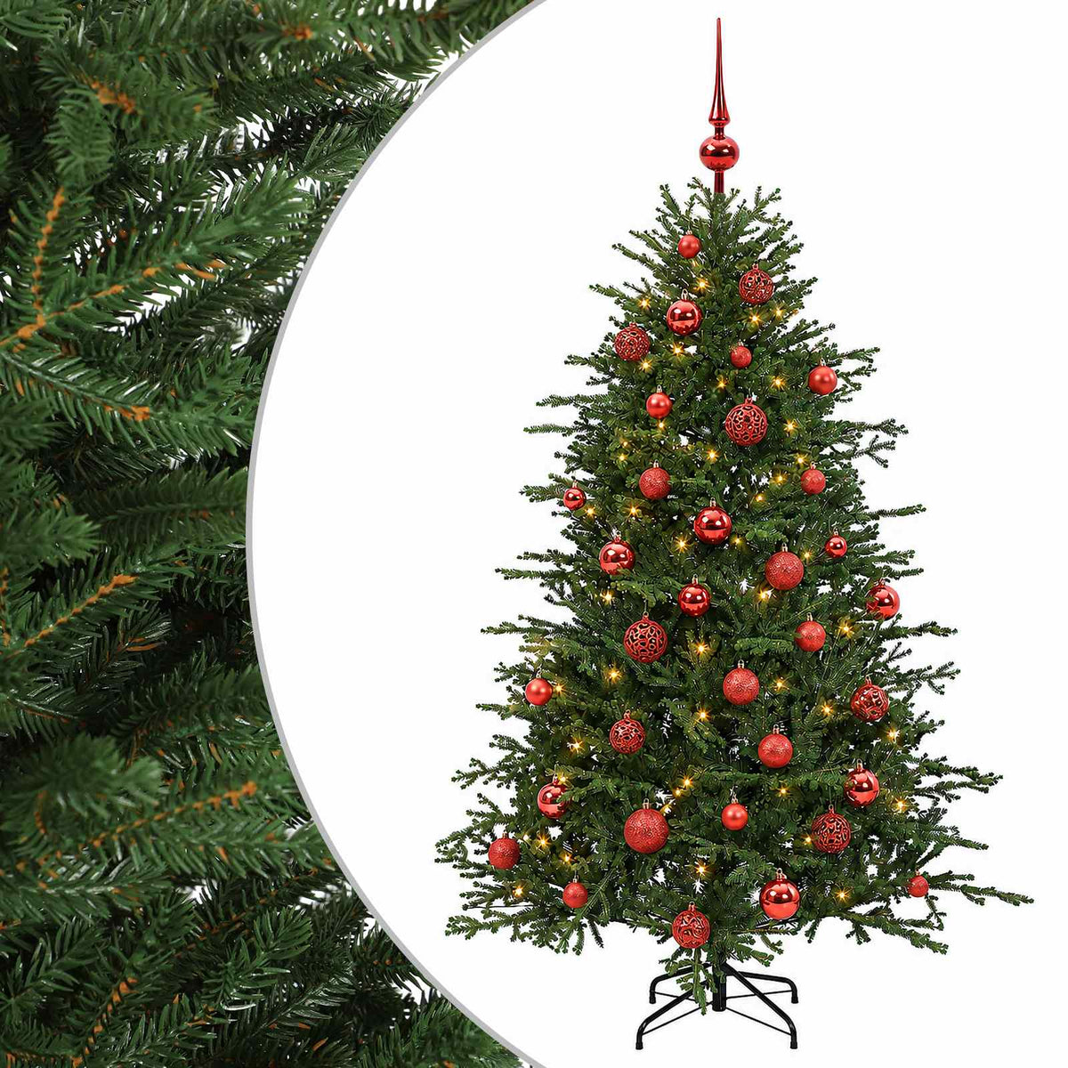 vidaXL Artificial Christmas Tree with Bauble 150 cm 150 LEDs