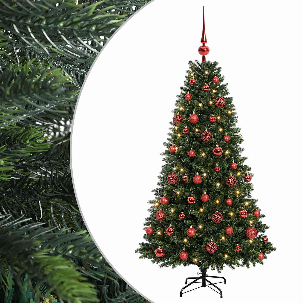 vidaXL Artificial Christmas Tree with Bauble 120 cm 150 LEDs