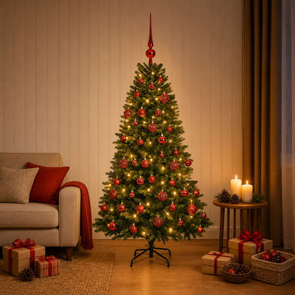 vidaXL Artificial Christmas Tree with Bauble 120 cm 150 LEDs