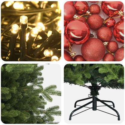 vidaXL Artificial Christmas Tree with Bauble 150 cm 150 LEDs