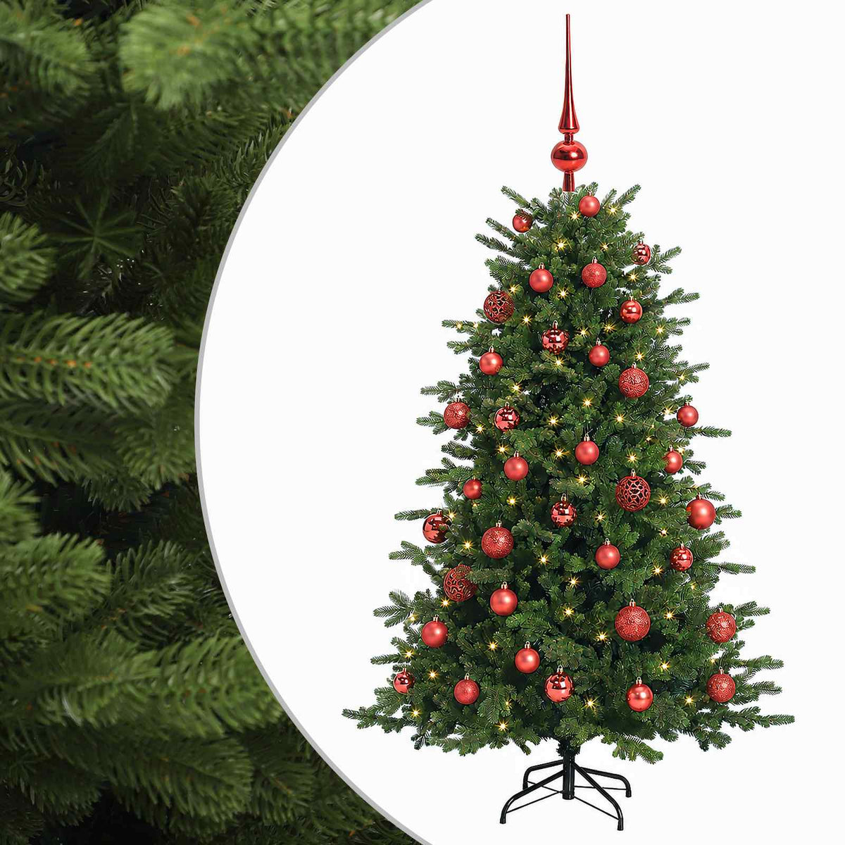 vidaXL Artificial Christmas Tree with Bauble 150 cm 150 LEDs