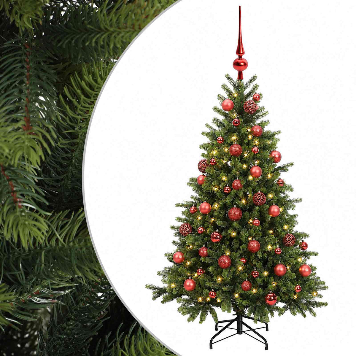 vidaXL Artificial Christmas Tree with Bauble 150 cm 150 LEDs