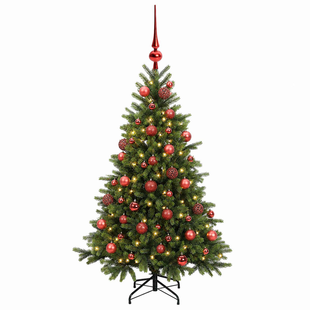 vidaXL Artificial Christmas Tree with Bauble 150 cm 150 LEDs