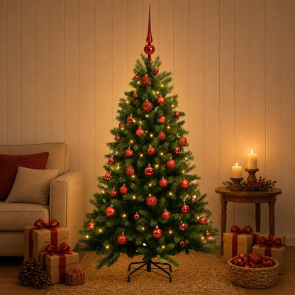 vidaXL Artificial Christmas Tree with Bauble 120 cm 150 LEDs