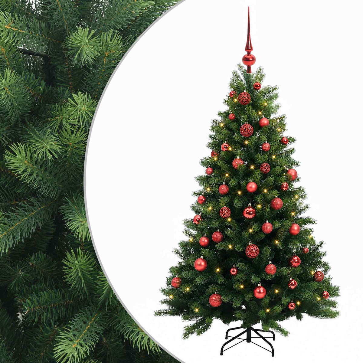vidaXL Artificial Christmas Tree with Bauble 150 cm 150 LEDs
