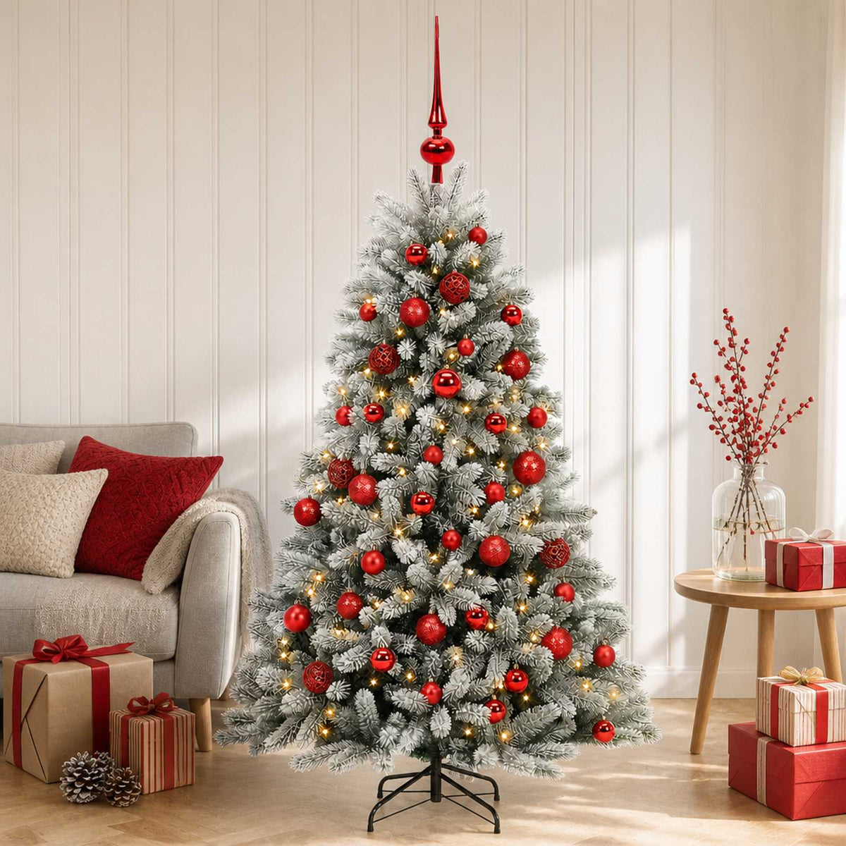 vidaXL Artificial Christmas Tree with Bauble 150 cm 150 LEDs