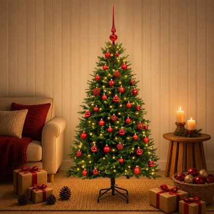 vidaXL Artificial Christmas Tree with Bauble 120 cm 150 LEDs